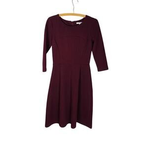 Boden Burgundy Quilted Skater Dress Size 6L